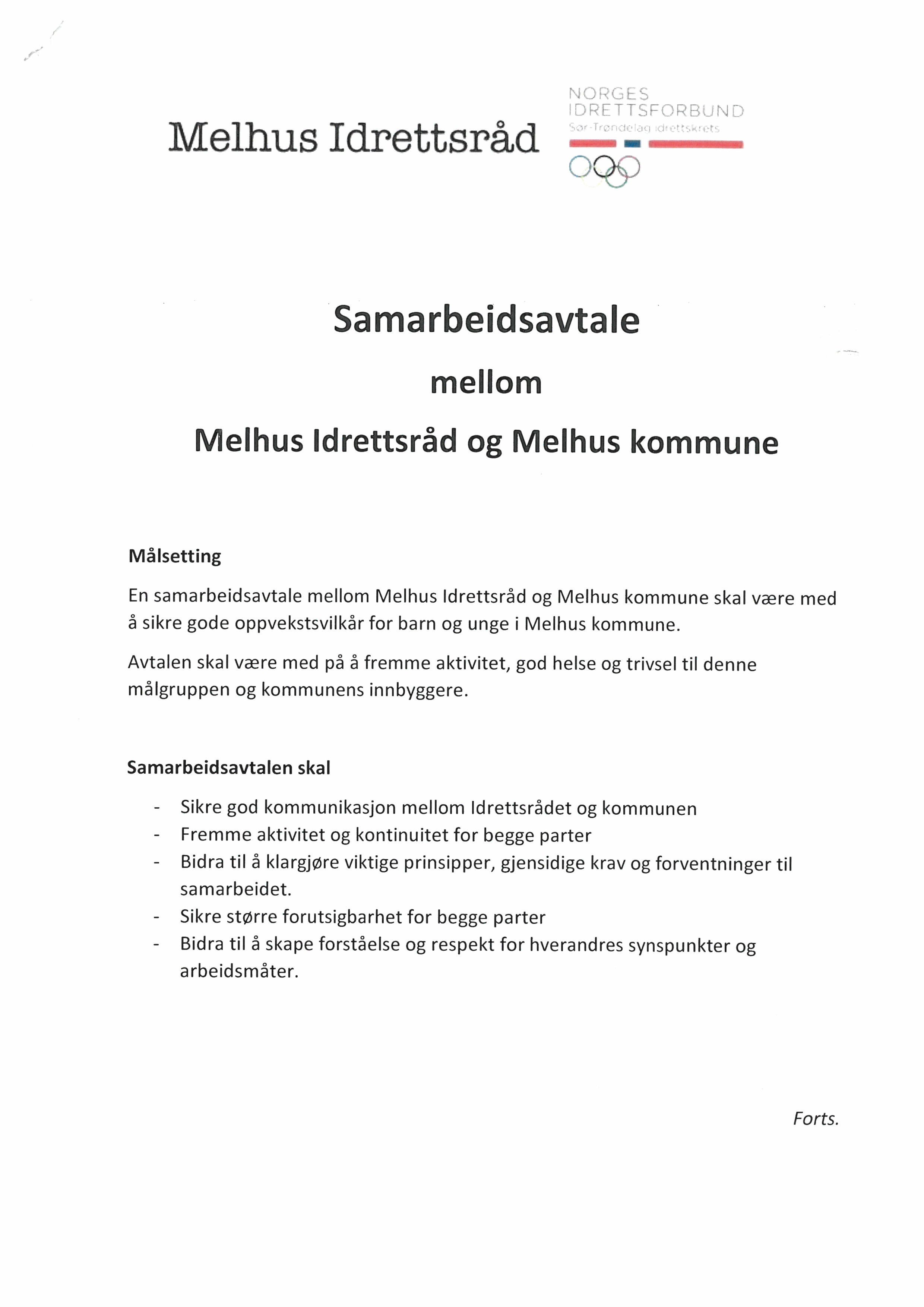Samarbeidsavtale signert med Melhus kommune